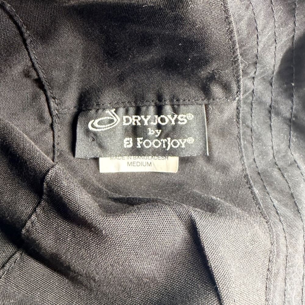 FootJoy DryJoys Mens Black Golf Bucket Hat Medium FJ Embroidered Sun Rain Cap - Picture 5 of 5
